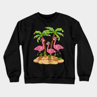 Christmas at the Beach Pink Flamingo Summer Christmas In July Gift Crewneck Sweatshirt